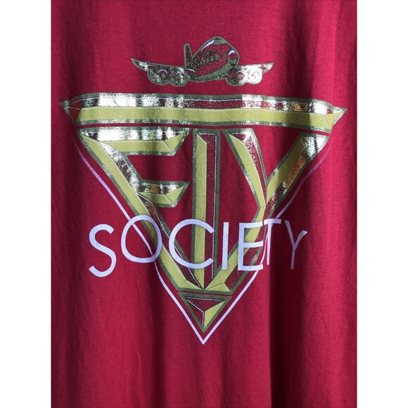 Mens Fly Shirt Society Gold Graphic Red Size L - Picture 2 of 8